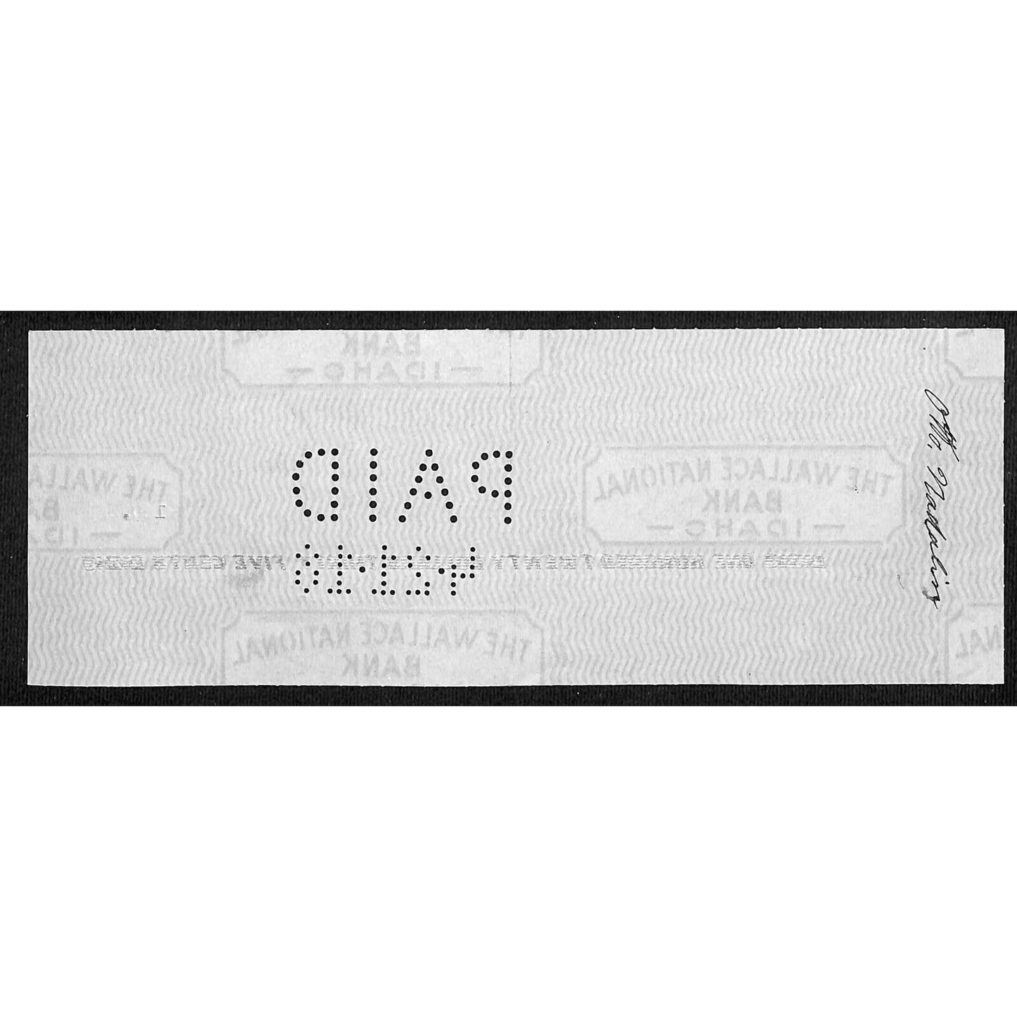 1918 Wallace, Idaho Amazon-Manhattan Mining Co. $120 Bank Check w/ Vignette