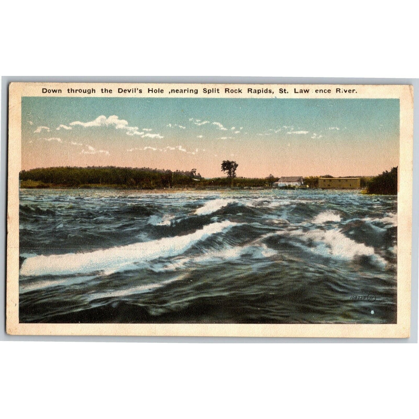 Devil's Hole, Split Rock Rapids, St. Lawrence River Canada Vintage Postcard NP