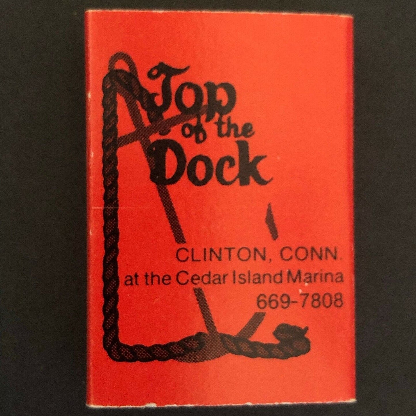 c1970's-80's Wooden Matchbox Matchbook "Top of the Dock" Clinton, CONN