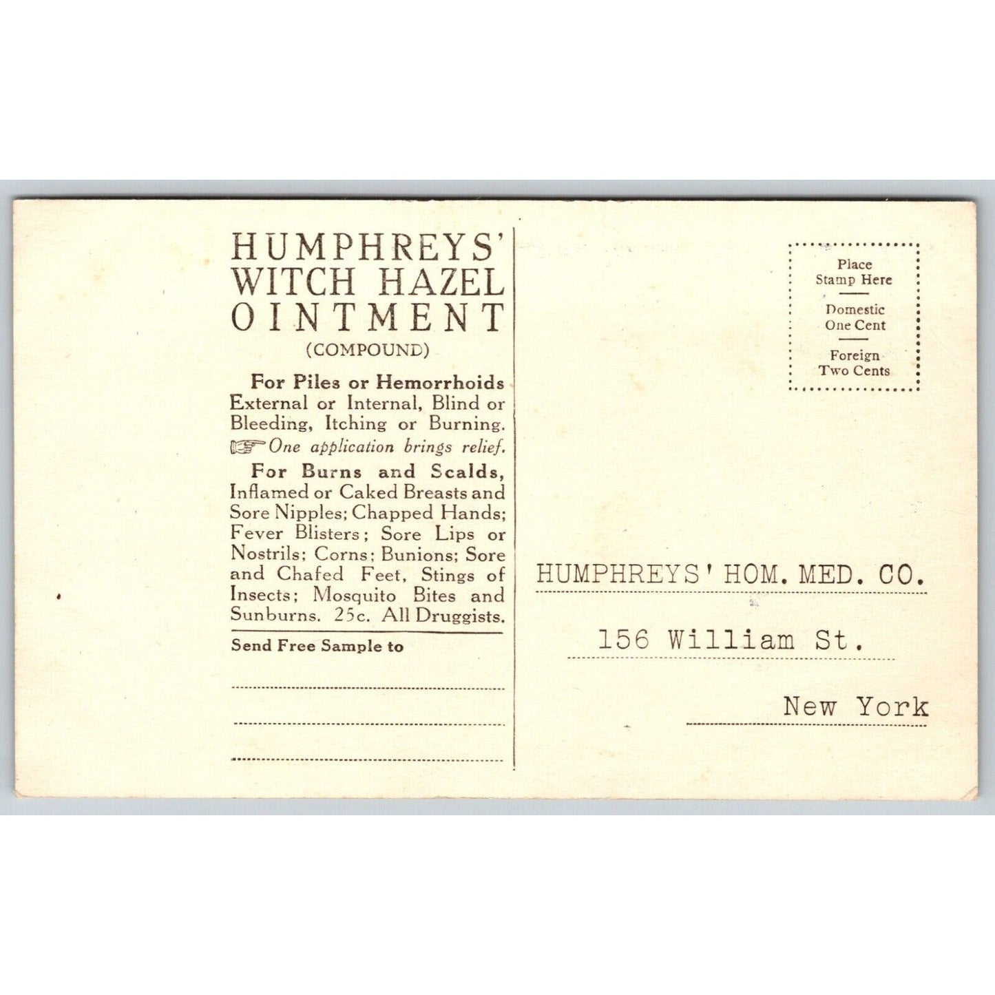 Humphrey's Witch Hazel Ointment Advertising Postcard Kids Fly Kite PM c1916-20's