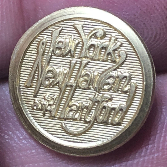 New York New Haven Hartford NH Railroad Extra Quality Brass Uniform Button 1/2"
