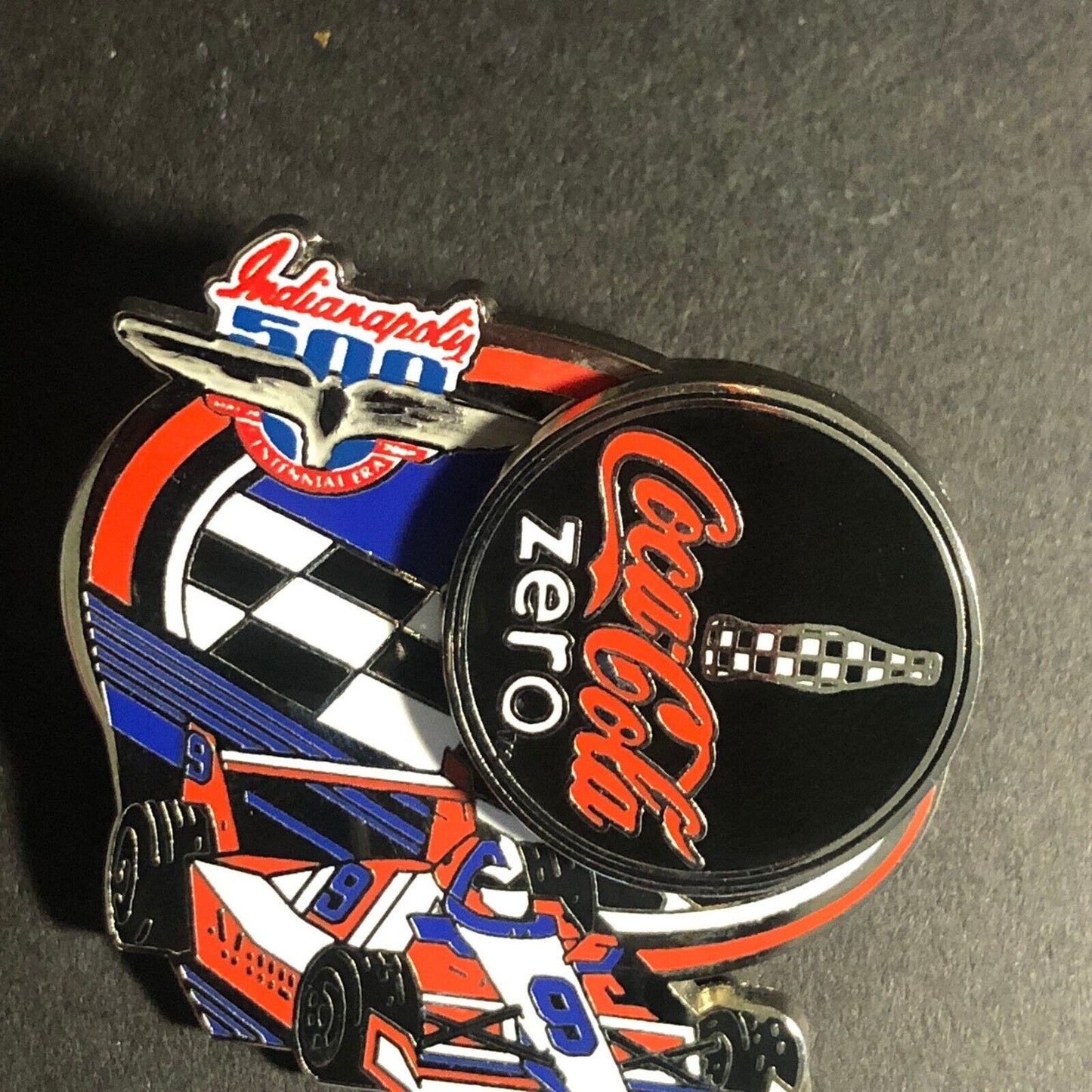 Indy 500 Cola Cola Zero Spinner Enameled Lapel Hat Pin NOS Ltd Ed of 900 c2009