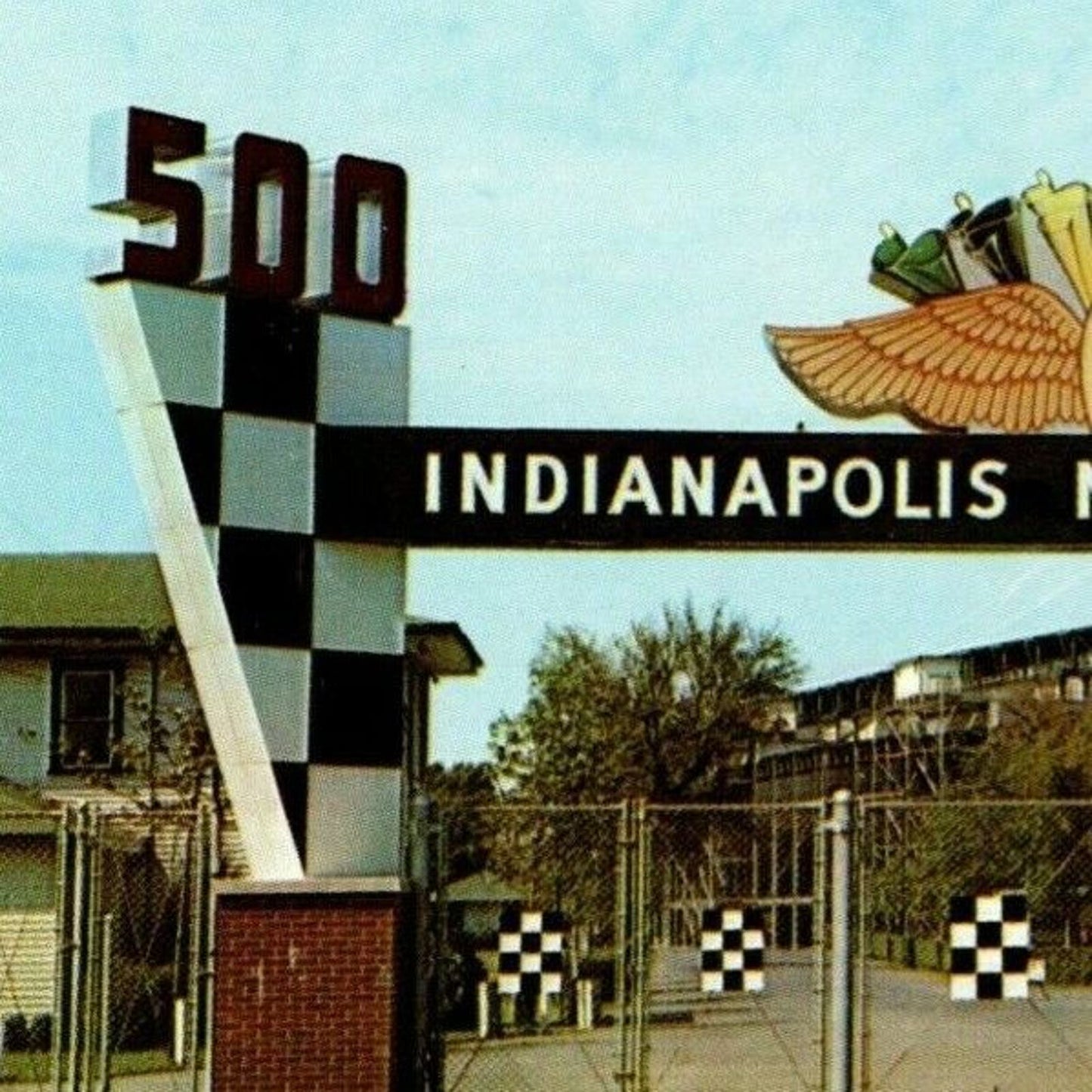 Indy 500 Postcard 1957 "Main Gate - Closed" Unposted - VGC