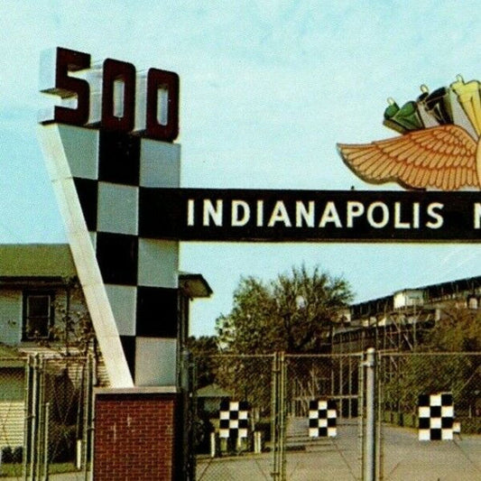 Indy 500 Postcard 1957 "Main Gate - Closed" Unposted - VGC