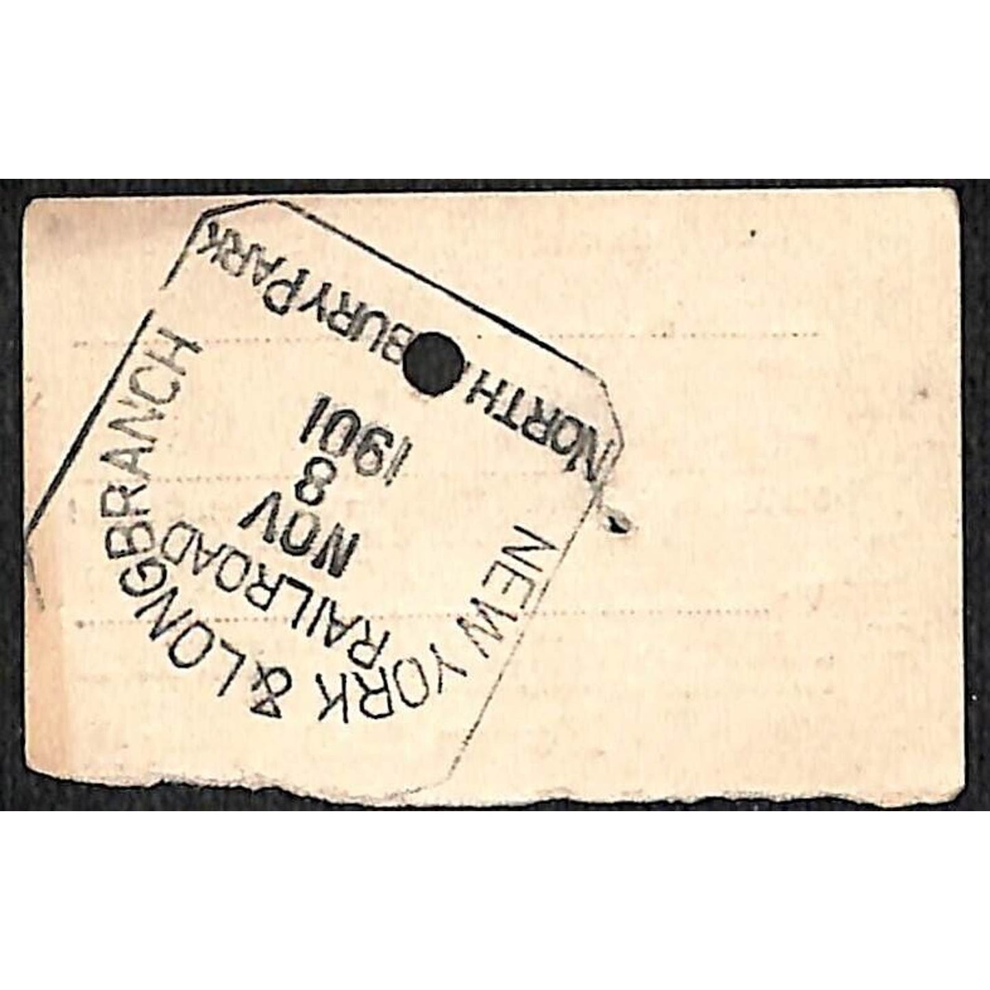 New York & Long Branch Railroad 1901 Ticket North Asbury Park Lakewood NJ #13916