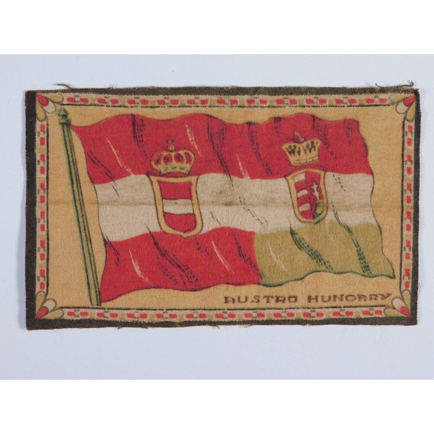 Group of 3 1910-1916 Felt Nationality Flags Rugs - Tobacco Premiums