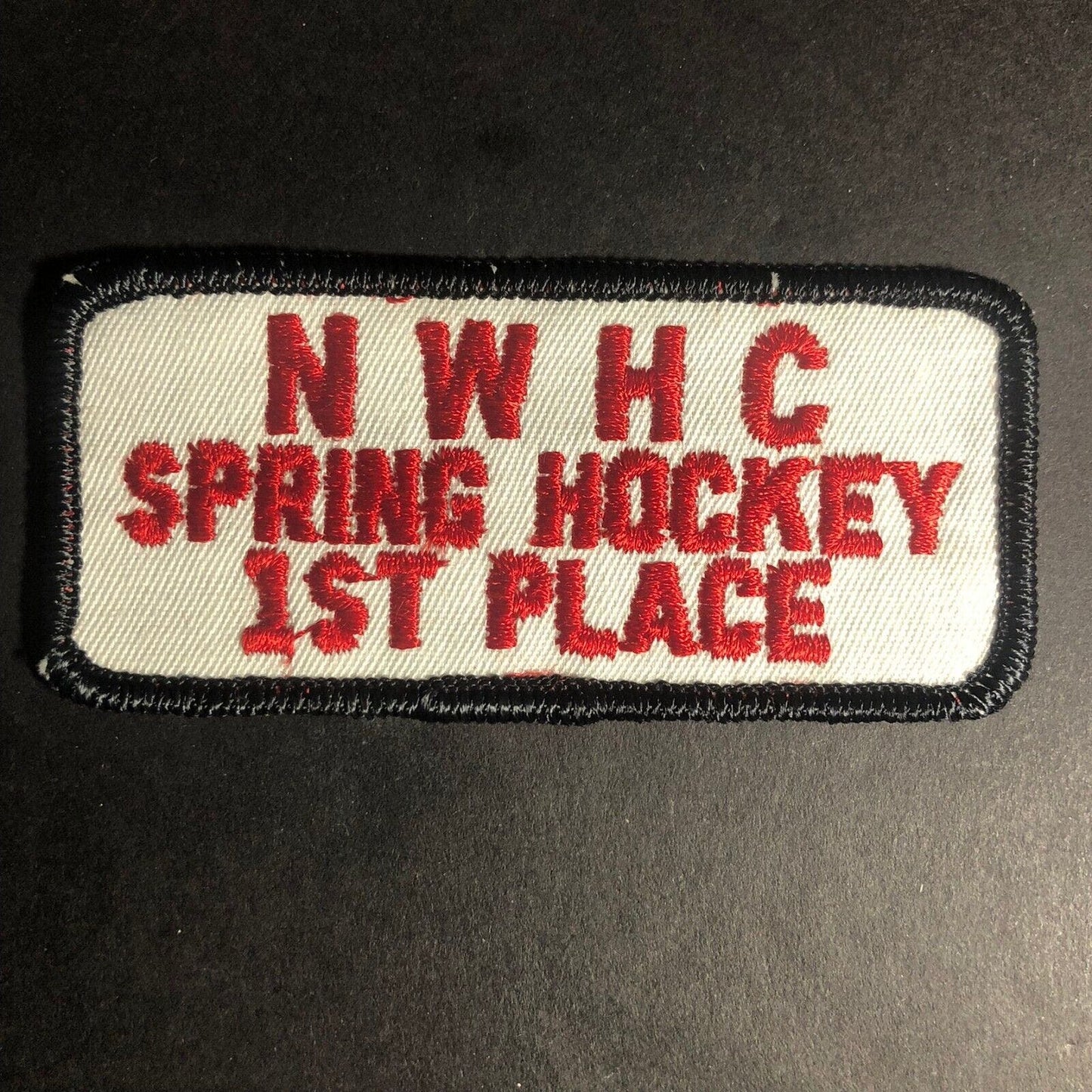 NWHC Spring (Ice) Hockey First Place Vintage Embroidered Patch c1970's-80's