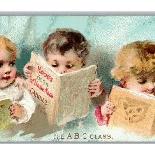 Hood's Sarsaparilla "The A B C Class" Infants Reading Victorian Trade Card