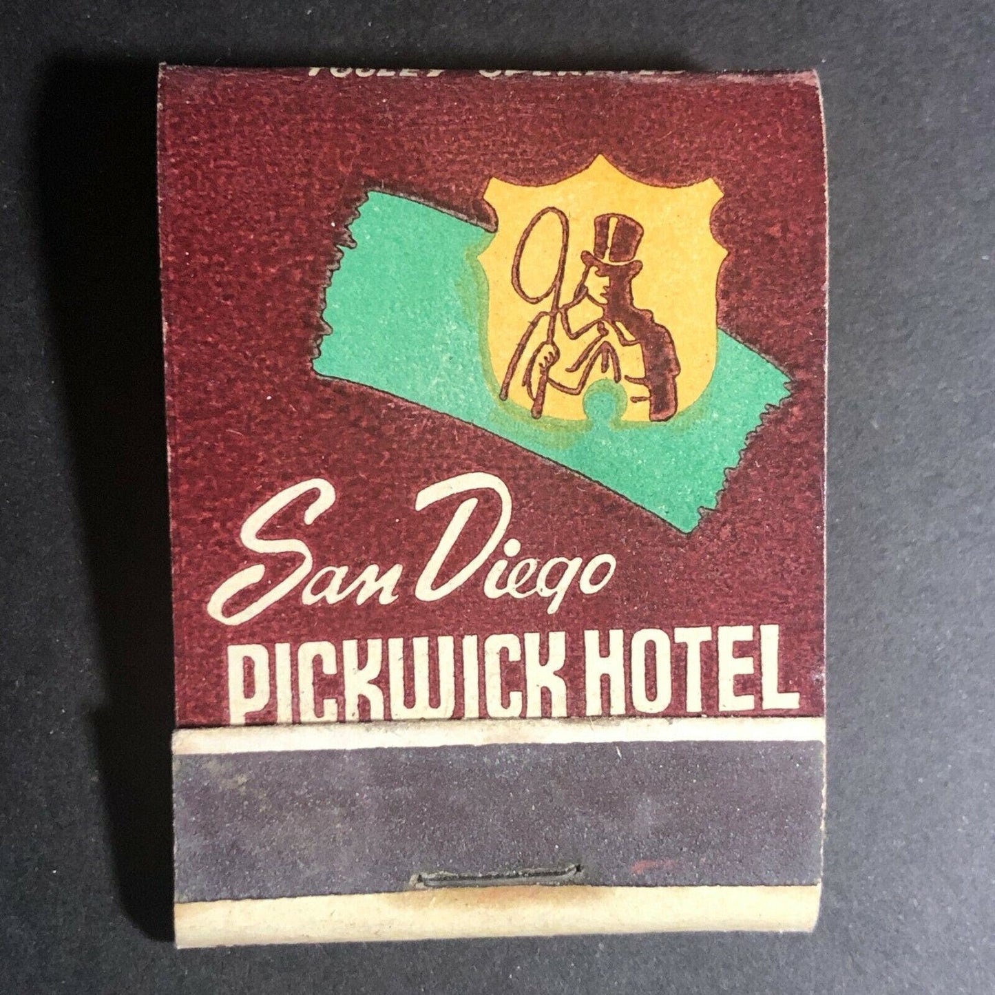 Scarce c1940's-50's Full Matchbook Pickwick Hotel San Diego, CALIF.