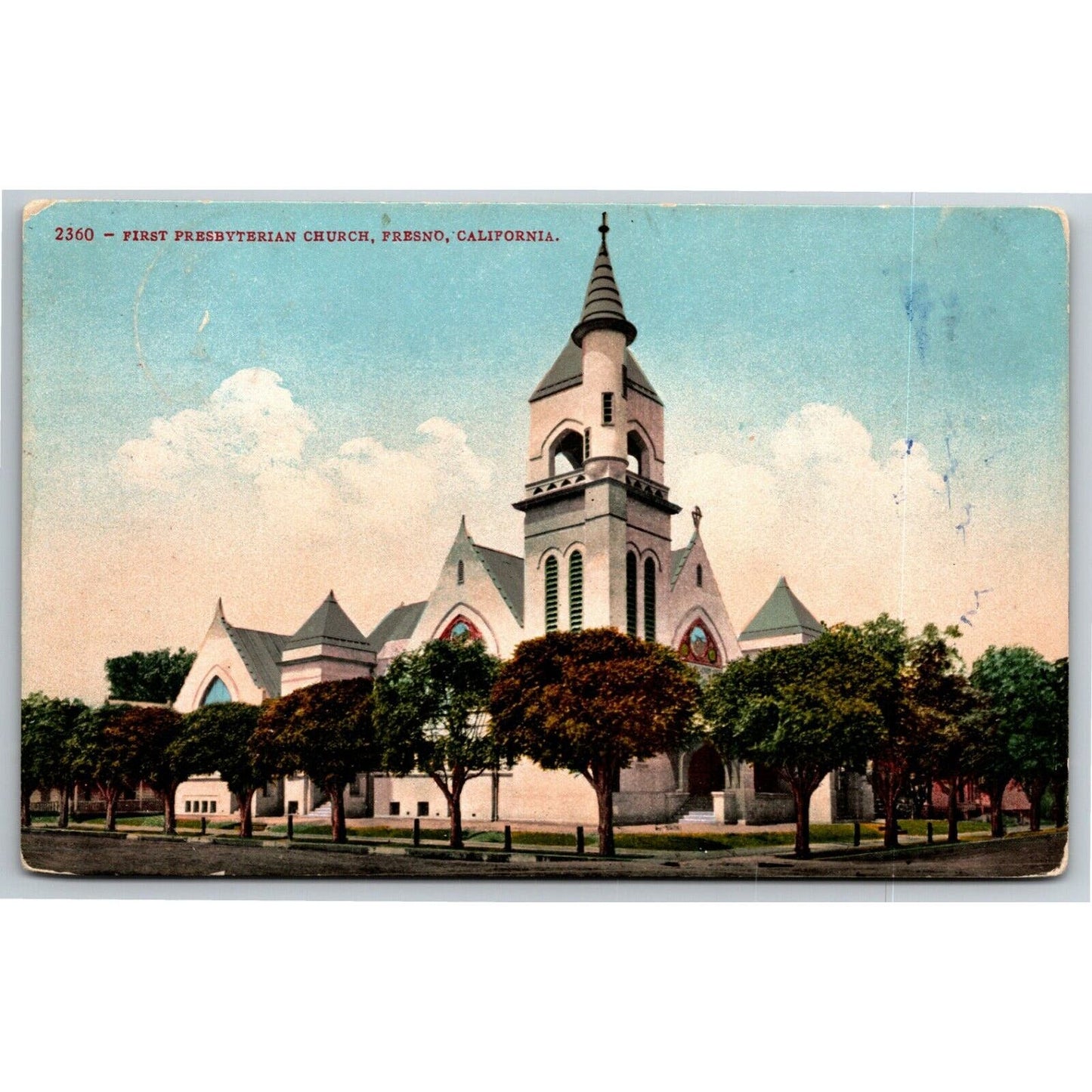 Vintage c1912 Postcard - First Presbyterian Church, Fresno, CA