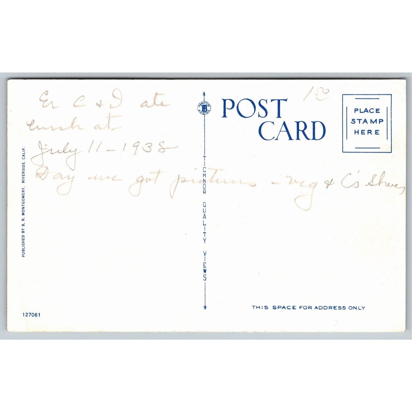 Los Angeles Hotel Rosslyn Dining Room Linen Postcard c1938 VGC