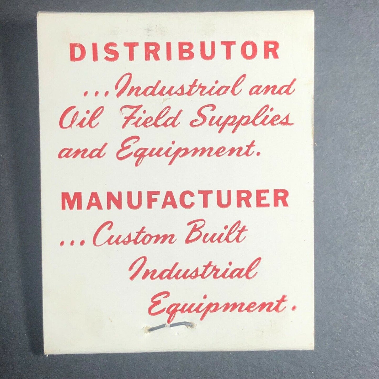 1960's-70's Full Matchbook McJunkin Corporation "Serves Industry" Charleston, WV