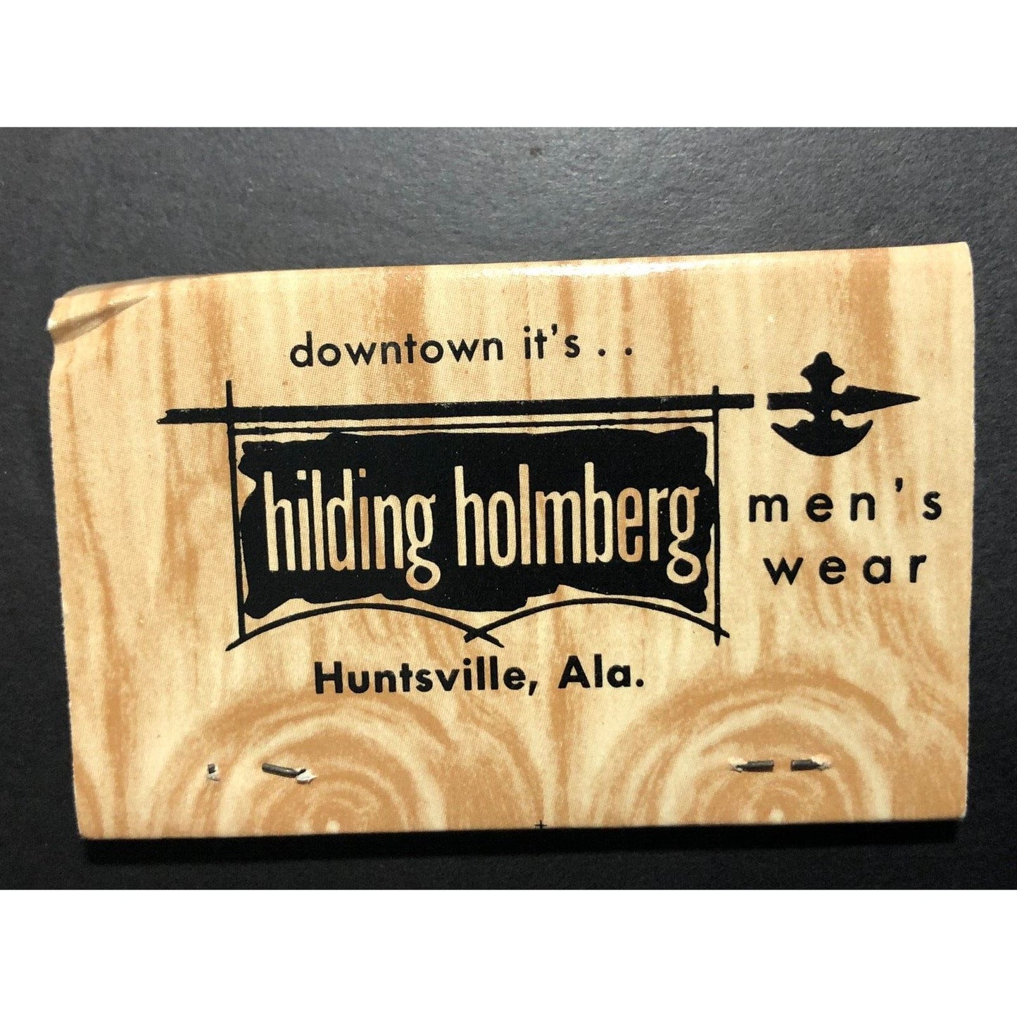 Hilding Holmberg Men's Wear Huntsville, AL Full Matchbook c1960's-74 VGC