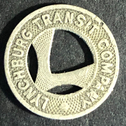 Lynchburg Transit Company (Virginia) WM One Fare Transit Token c1940's 16mm