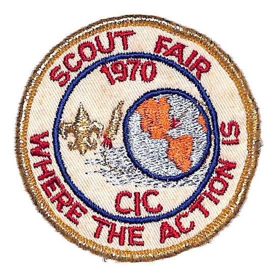 BSA Patch 1970 Scout Fair CIC "Where the Action Is" w/ Glitter Thread & Earth