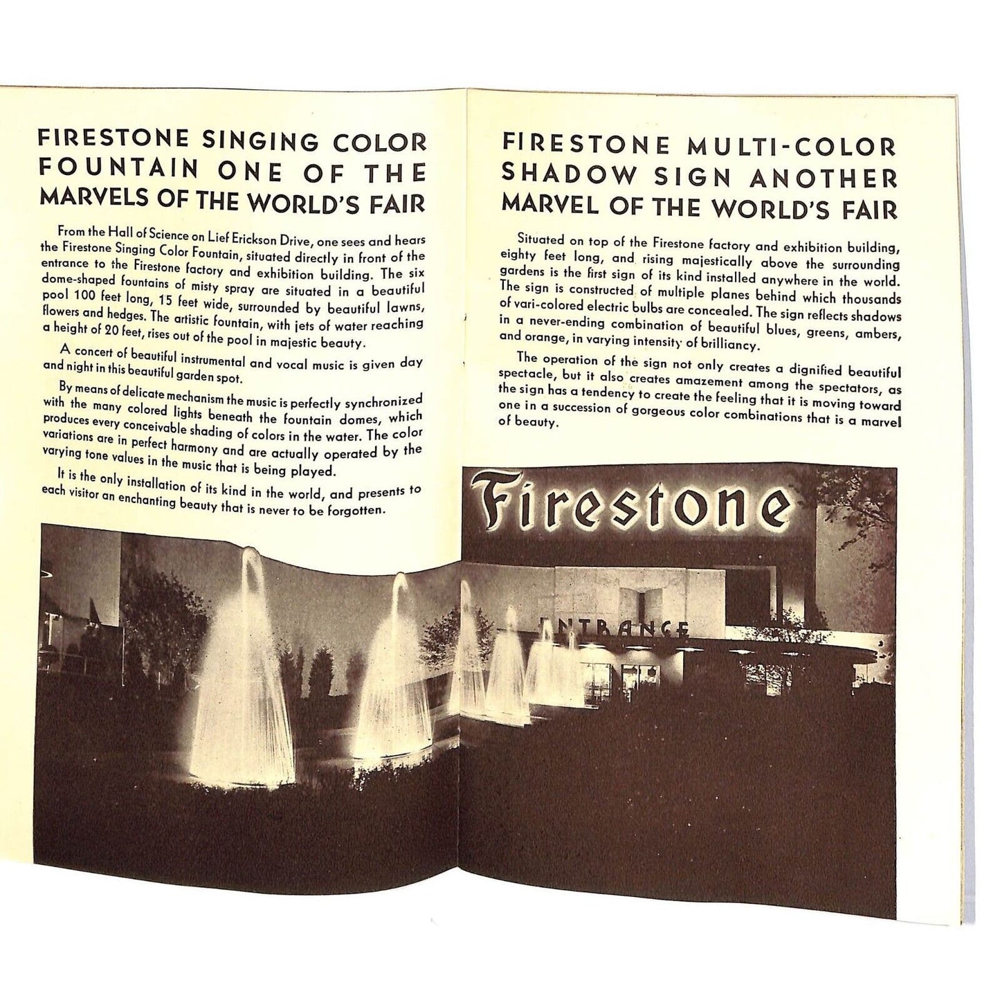 "How Firestone High Speed Tires are Made" 30pp 1934 Chicago World's Fair VGC