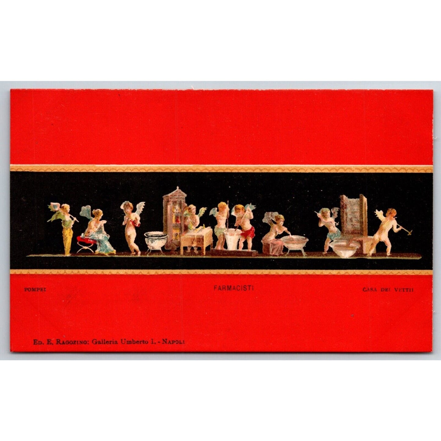 Italian Postcard Pompeii Casa Dei Vettii Pharmacists c1901-1907 NP VGC