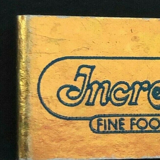 c1970's-80's 10 Strike Matchbook "Incredibles Fine Foods & Wine" Sarasota, FLA