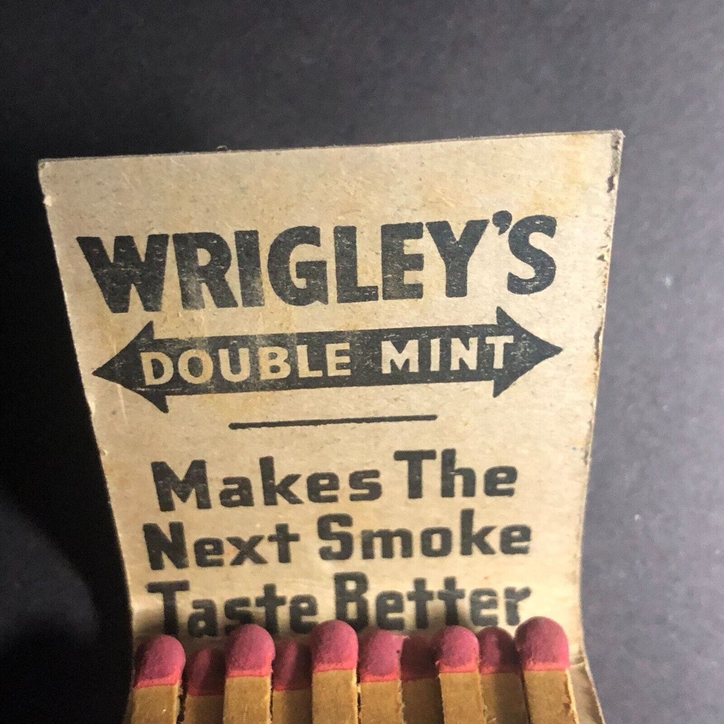 Wrigley's Double Mint Chewing Gum Mostly Full (-2) Matchbook c1940's VGC Scarce