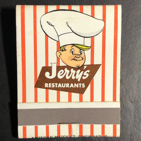 Jerry's Restaurant Full Matchbook c1960's-73 - Pic-Nic-Pac Fried Chicken Scarce