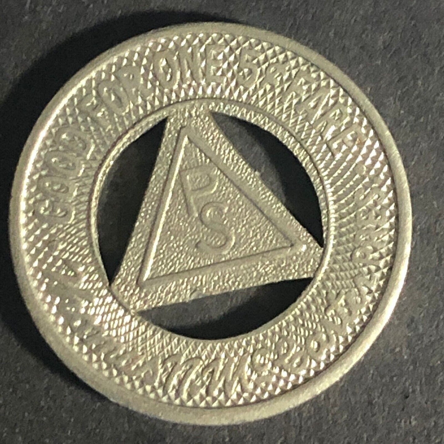 Public Service Coordinated Transport "PS" G/F Brass Transit Token 21.3mm