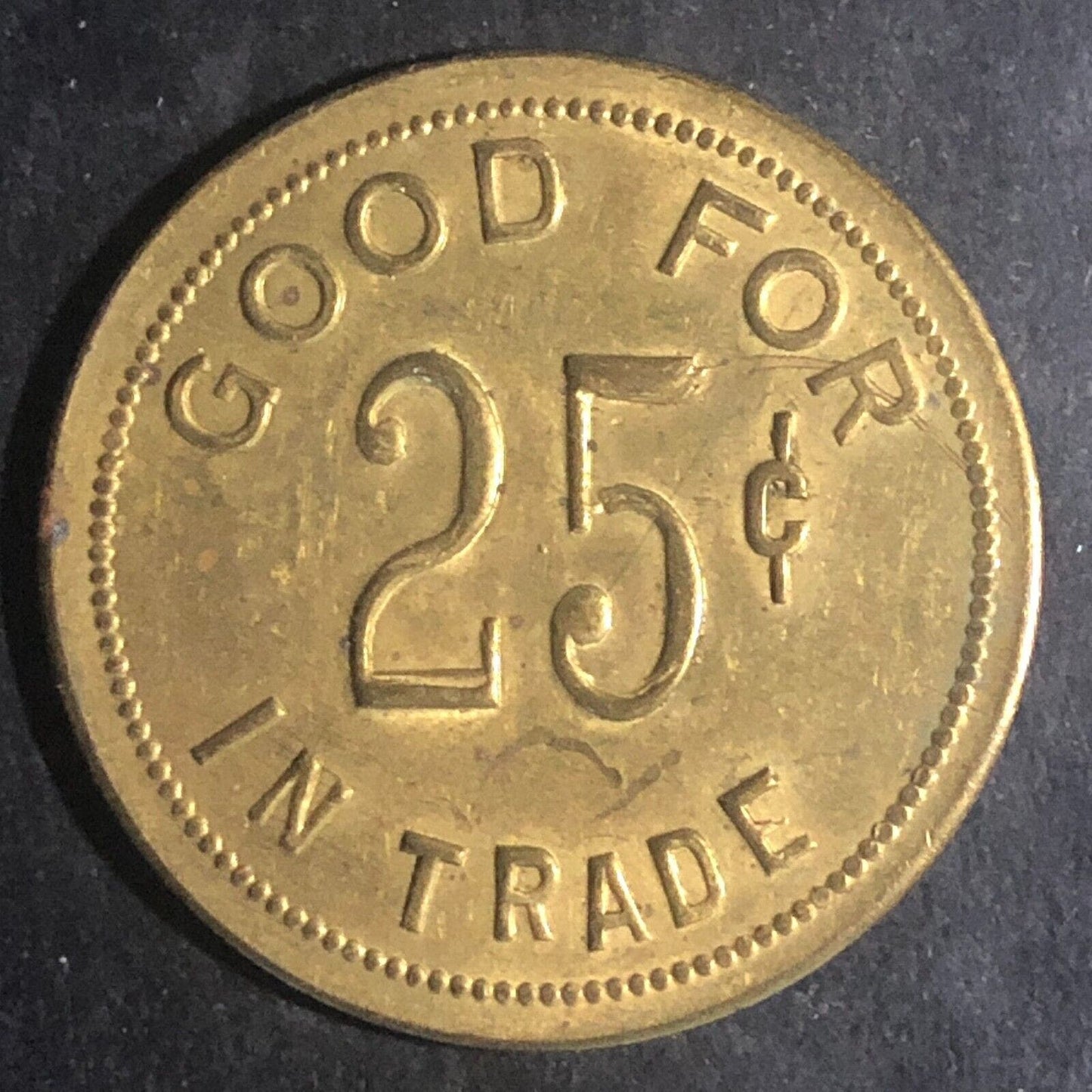 Eagle Bend, MINN Wally's Recreation Brass G/F 25¢ Token 28.6mm
