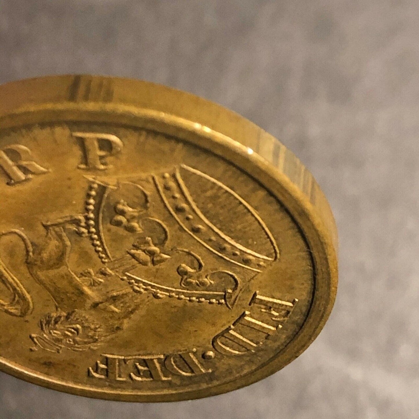25.95mm Gold Plated $10 Sized John Paul Jones Gaming Counter / Token - Fauver