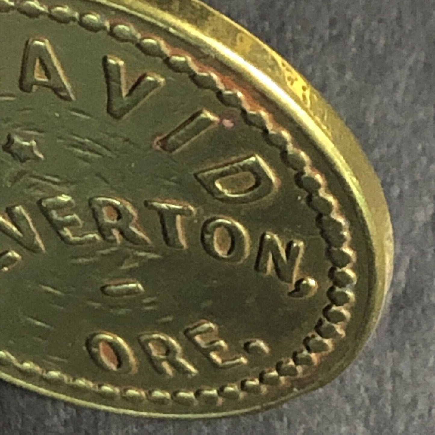 V.P. David Silverton, ORE Brass Amusement Trade Token 22.25mm c1940's
