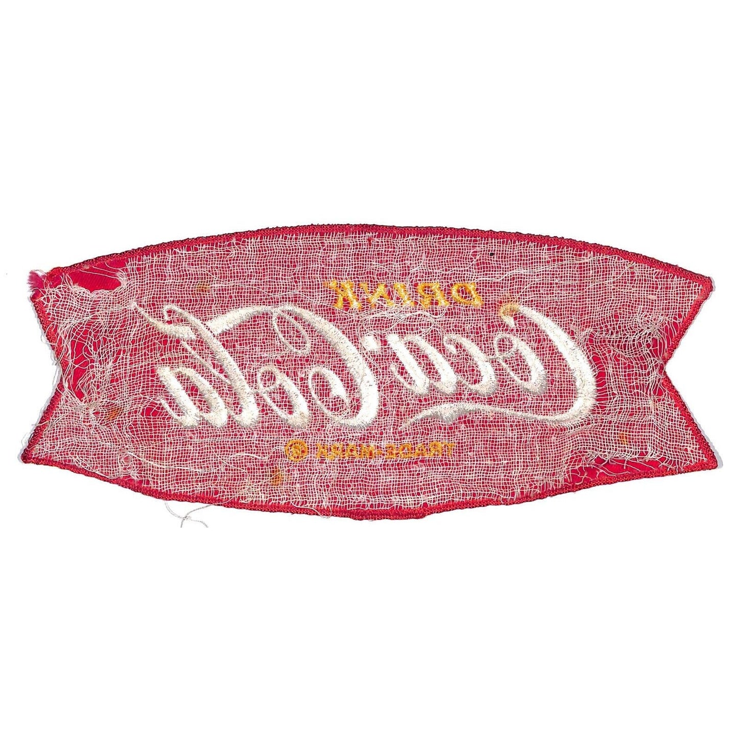 Coca Cola Fishtail Vintage Embroidered Patch 3 3/4" x 8 3/4" c1958-60's Scarce