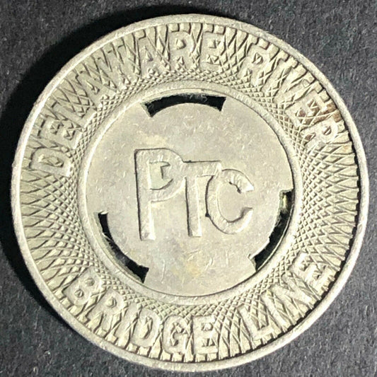 Brass Transit Token Philadelphia / Camden Delaware River Line Bridge 22mm (1830)