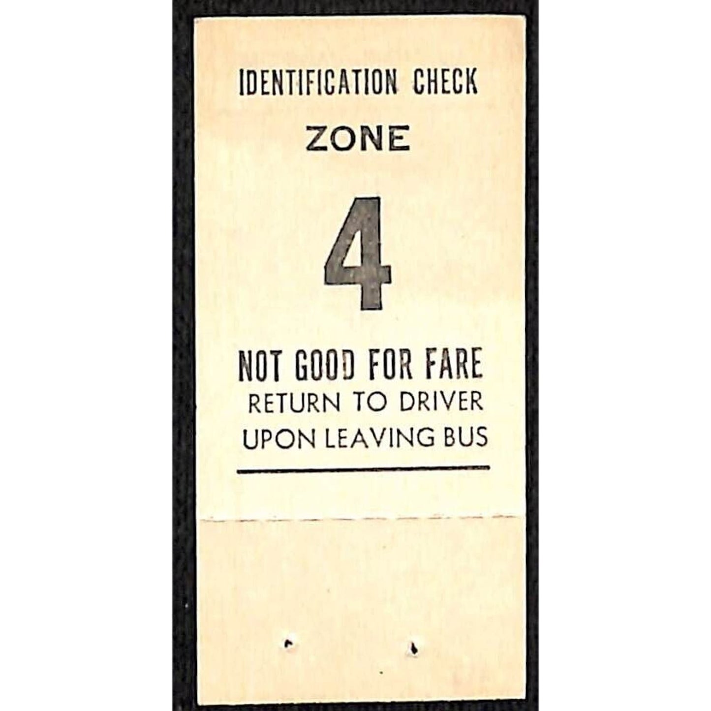 Leyden Motor Coach Zone 4 Glen Ellyn Bus Fare Seat Check #081577