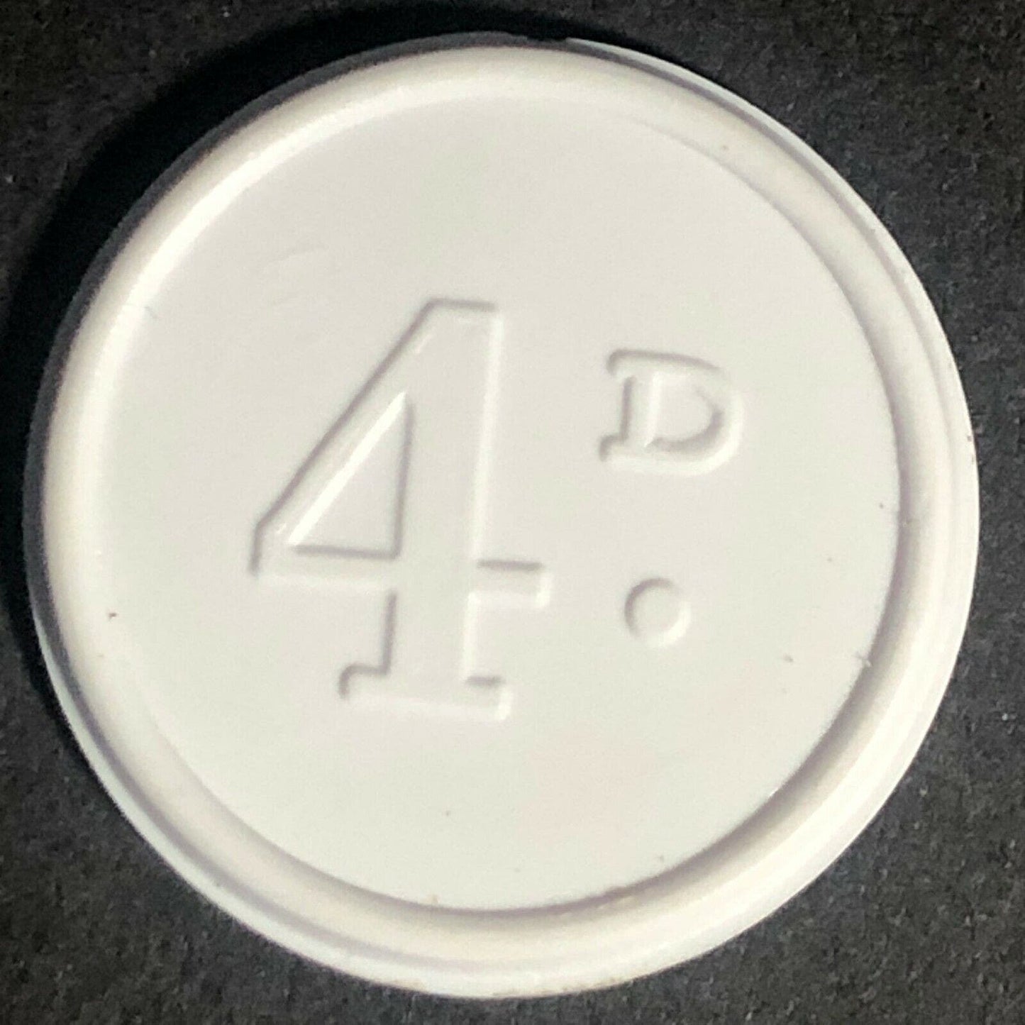 New Castle Tramways England Plastic Transit Token White 4D 21mm c50's-60's