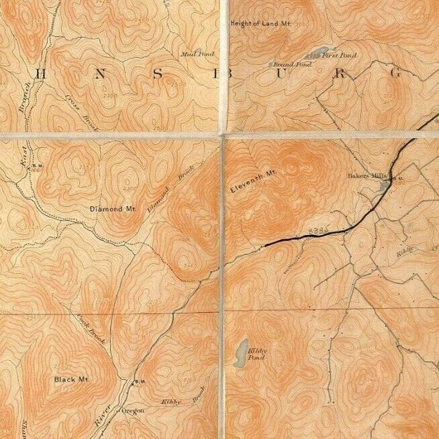 Vintage Official NY State Topographic Map Baker's Mills North River Diamond Mtn.