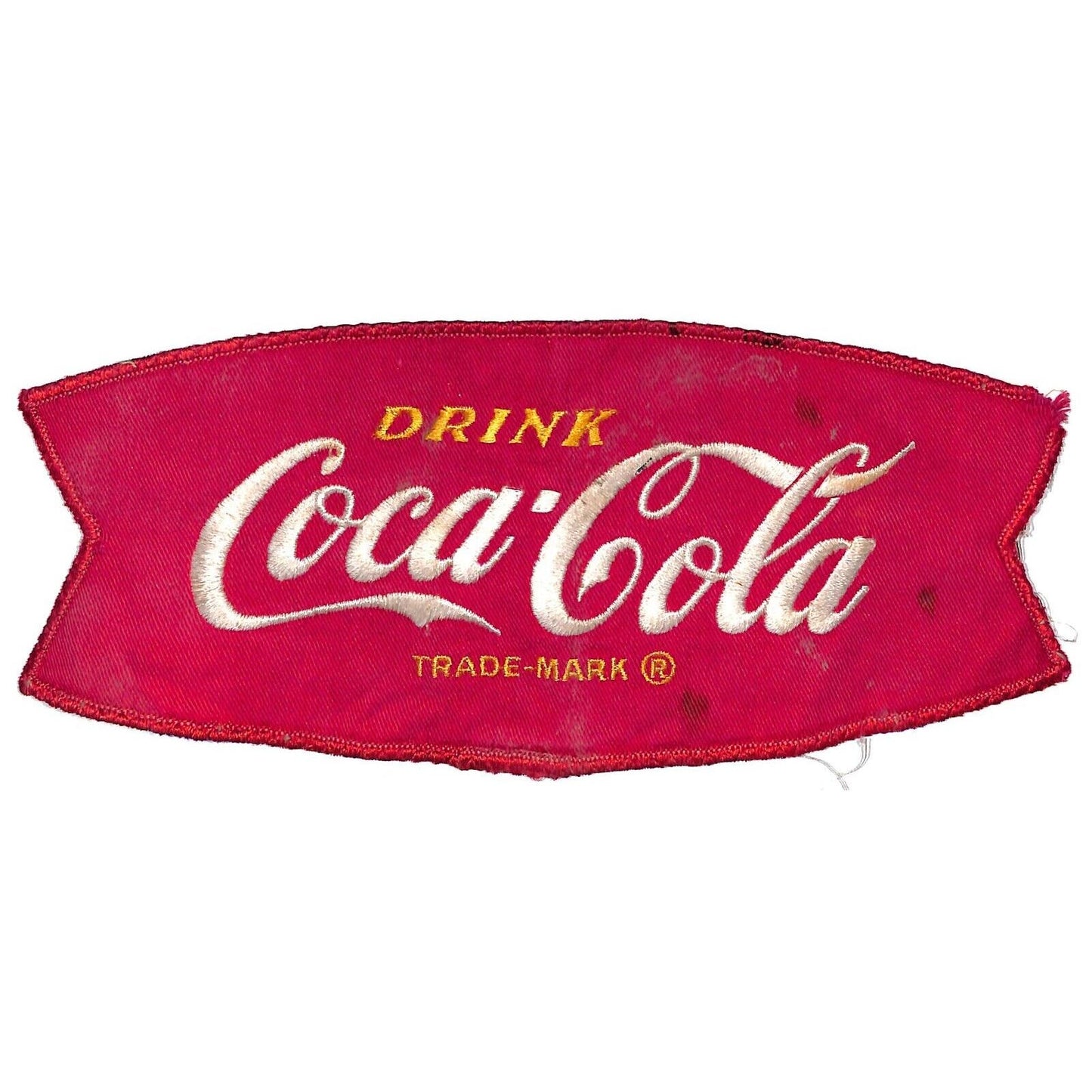 Coca Cola Fishtail Vintage Embroidered Patch 3 3/4" x 8 3/4" c1958-60's Scarce