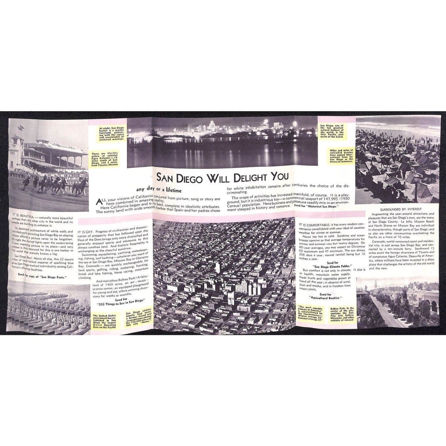 San Diego City and County Brochure c1934 / Chicago World's Fair*