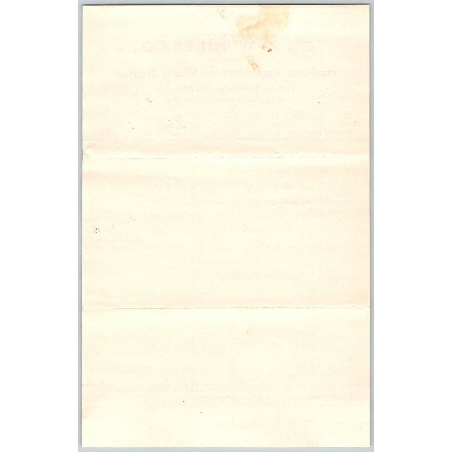 Livingston, MT A.W. Miles Hardware Mining Supplies 1904 Billhead / StatementVGC