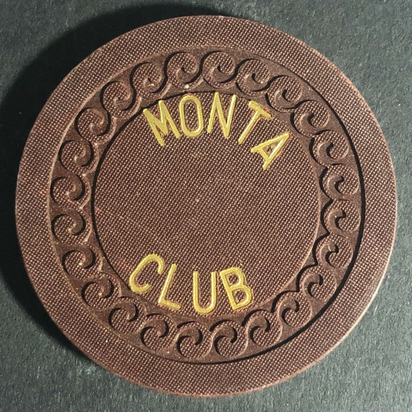 Monta Club Miles City Montana - Illegal Gaming Brown - $20 Chip Token Scarce