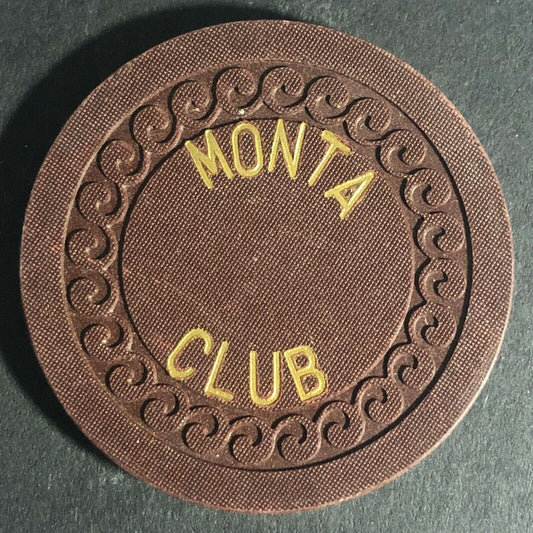 Monta Club Miles City Montana - Illegal Gaming Brown - $20 Chip Token Scarce