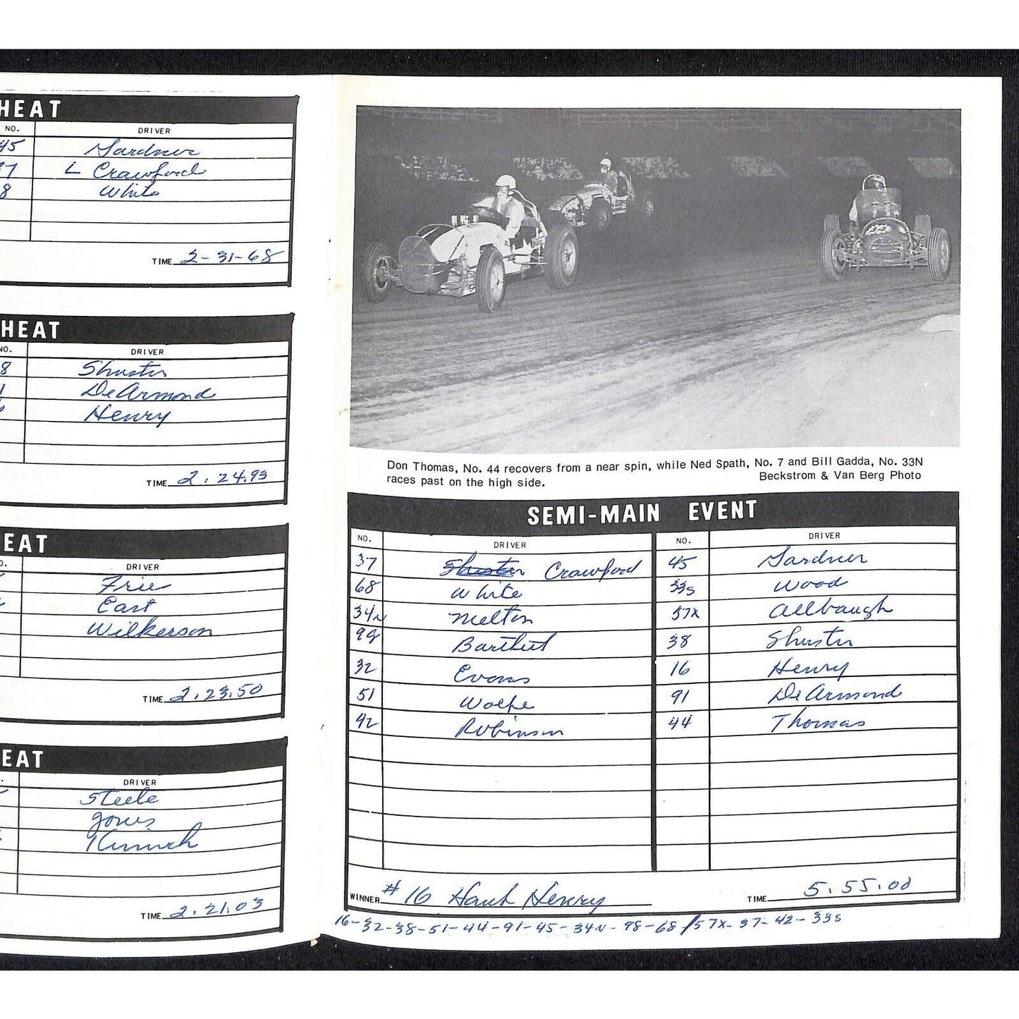 Scarce 9/24 1966 Sprint Car Auto Racing CRA Program Ascot Park Gardena 16pp.