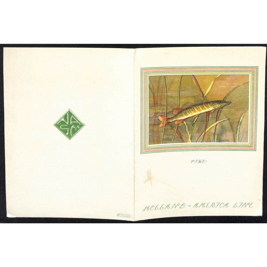 1953 Holland-America Maasdam West Indies Cruise Line Dinner Menu Jan 30 - VGC