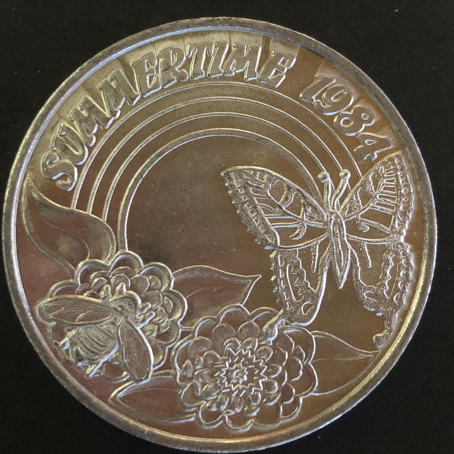 39mm Aluminum "Summertime 1984 - Diana - Metairie, Louisiana" Mardi Gras Token
