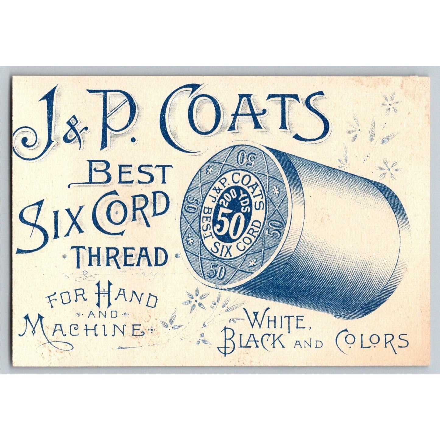 Men Exaggerated Heads Sit and Talk Victorian Trade Card - JP Coats Thread