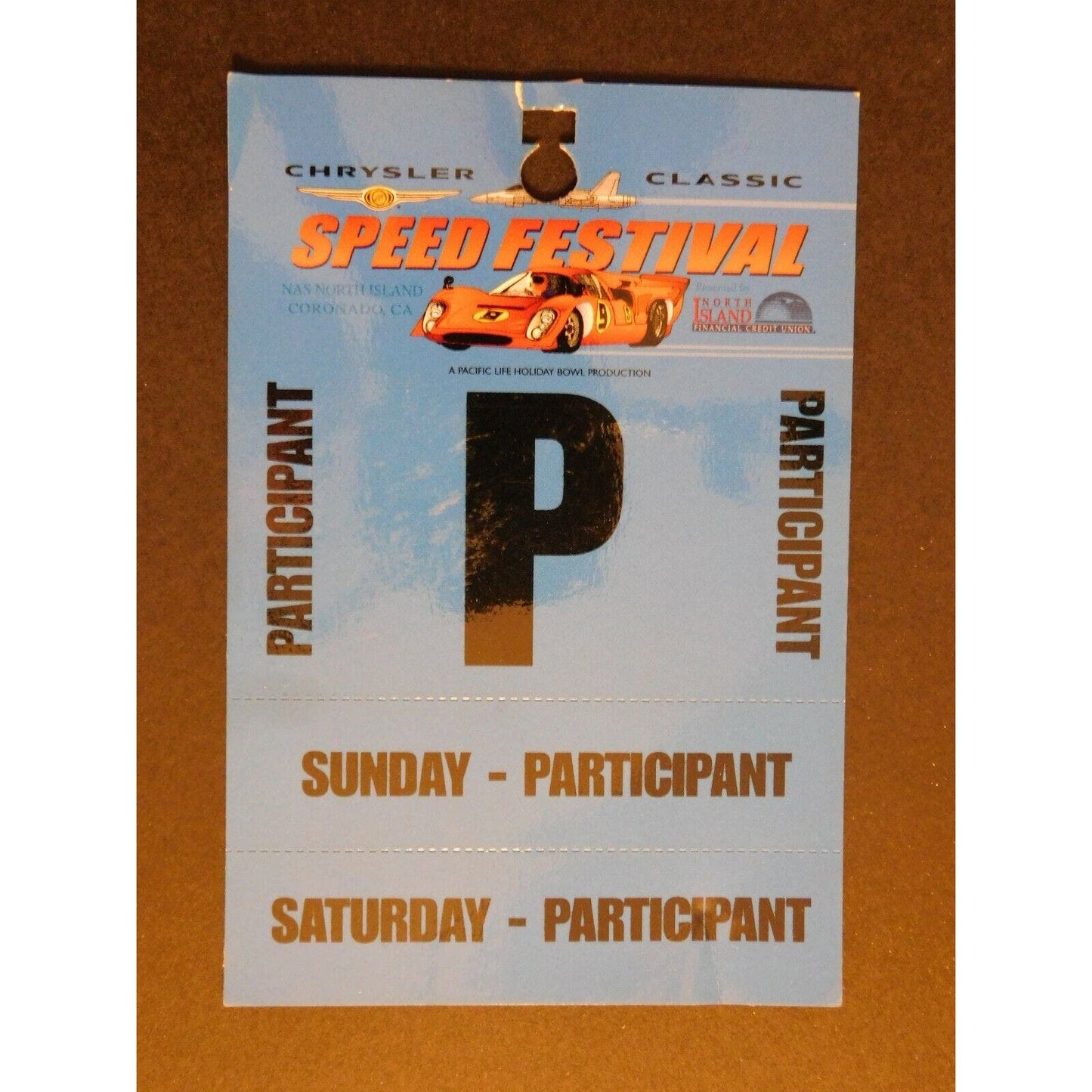 2002 Chrysler Classic Speed Festival Participant Pass - Coronado, CA - Racing