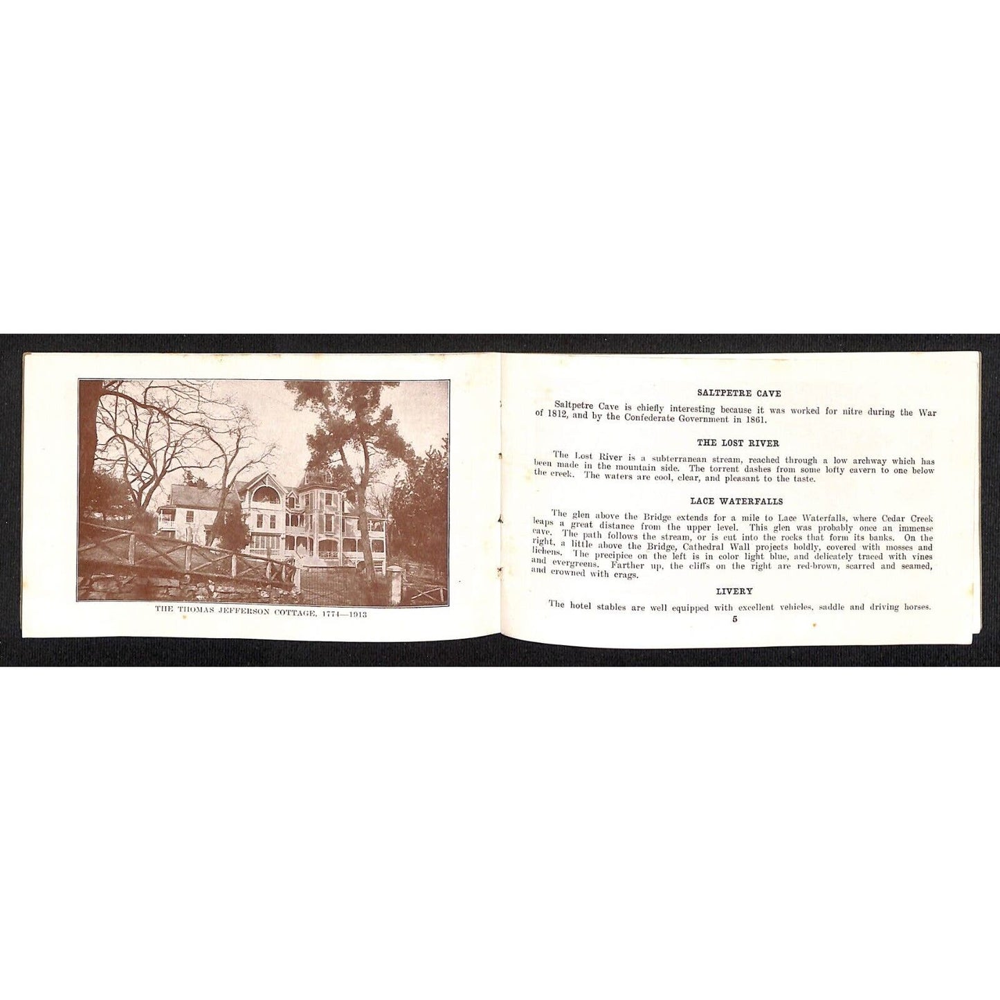Natural Bridge, VA Hotel Small Pictorial Souvenir Booklet c1883 18pp.