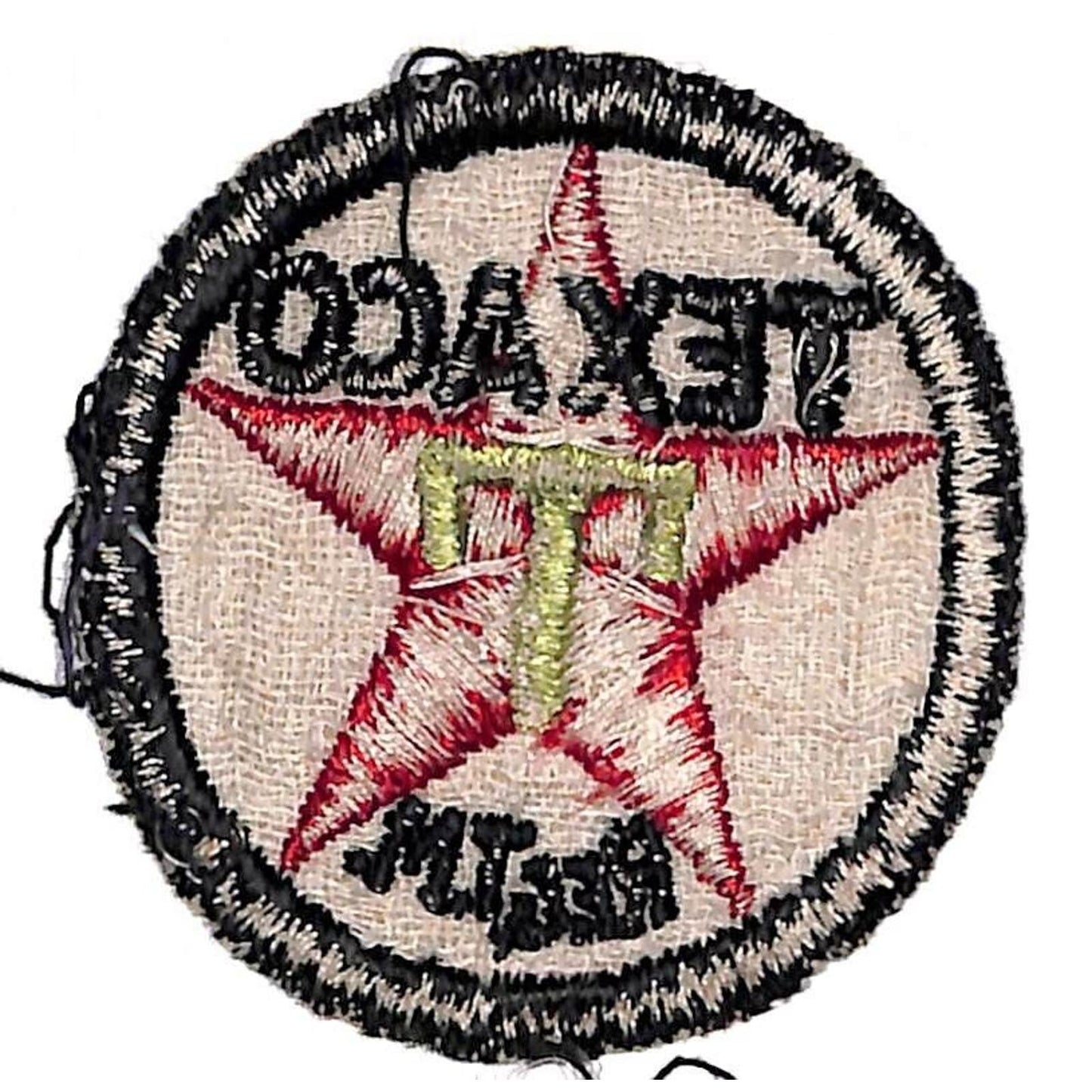 Texaco Gasoline Vintage Machine Embr. Patch 2 1/4" dia. c1930-36