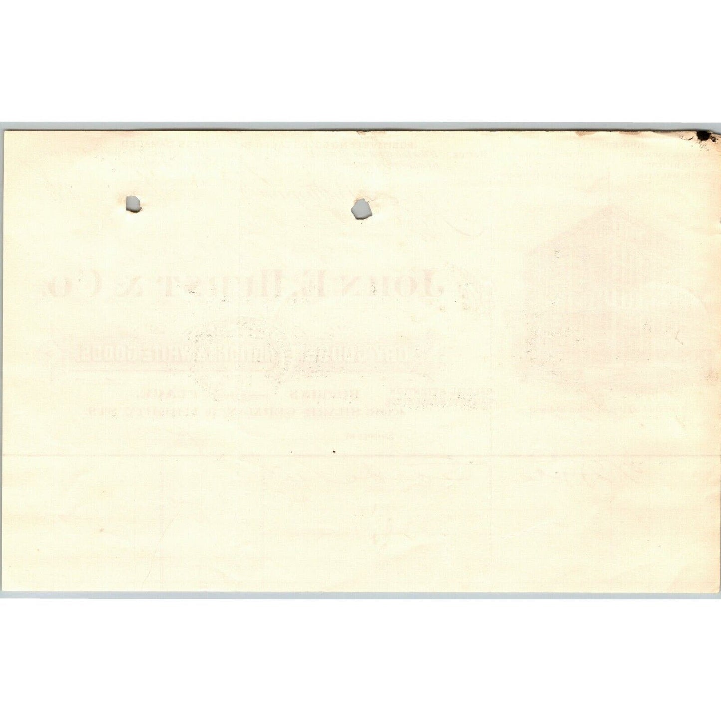 1898 Letterhead John E. Hurst Dry Goods Baltimore - Ephraim Baker*
