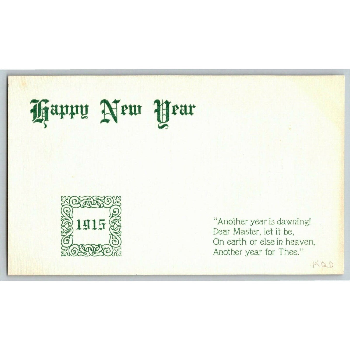 1915 Fresno, CA Church Pastor's Religious Happy New Year Greeting Card VGC