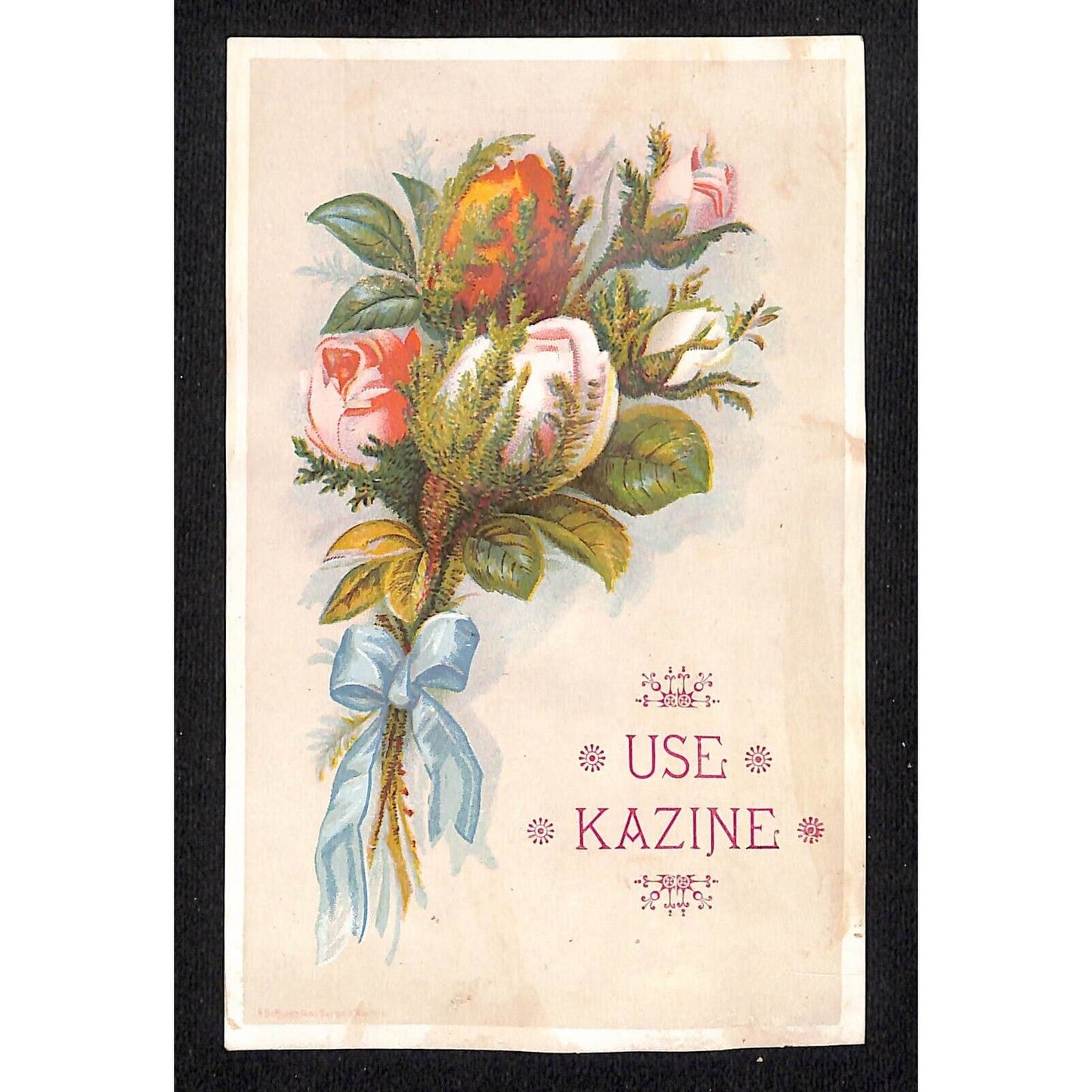 Use Kazine (Laundry Soap) Victorian Trade Card Floral