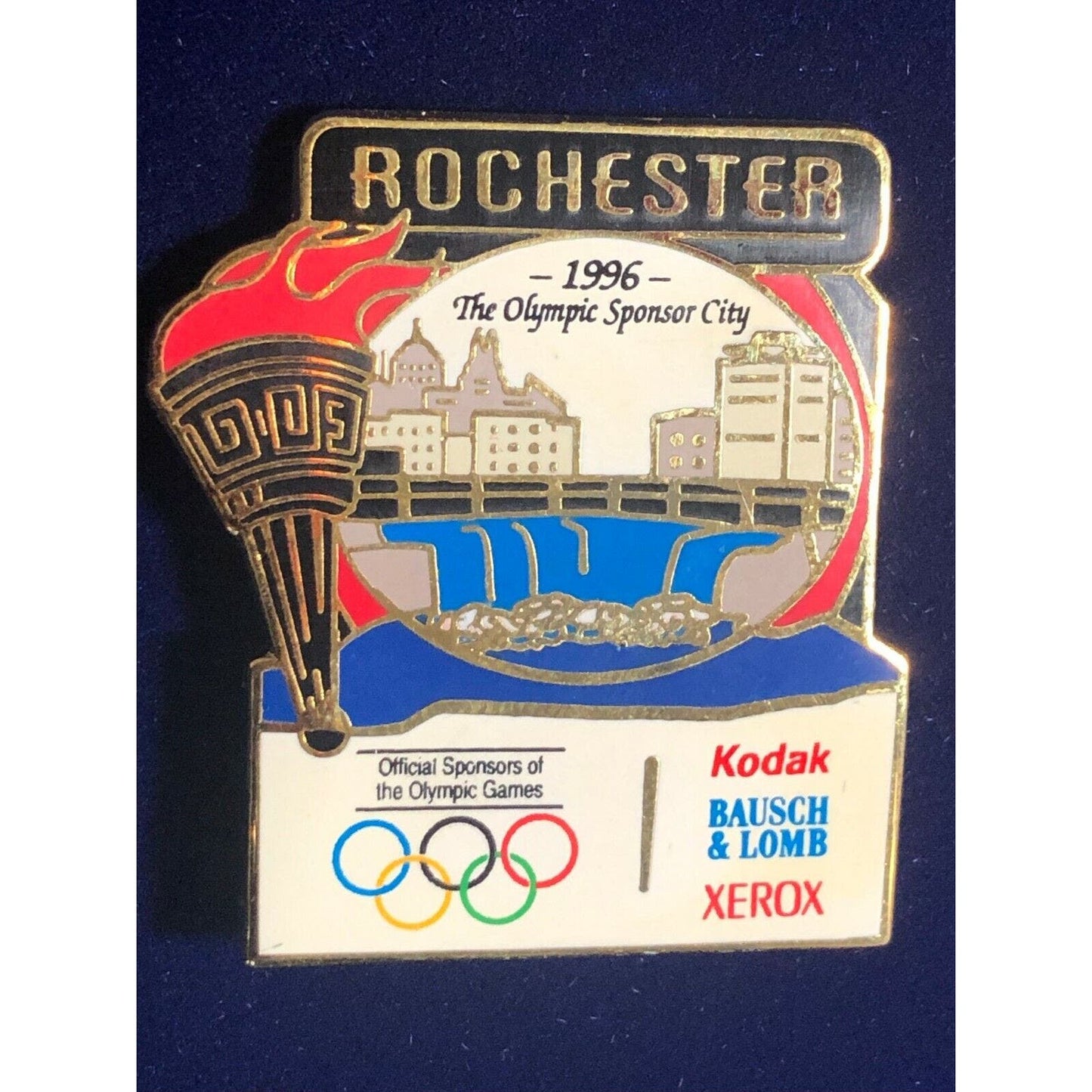 1996 Kodak Xerox Bausch Lapel Hat Pin - Official Sponsor Olympic City Rochester