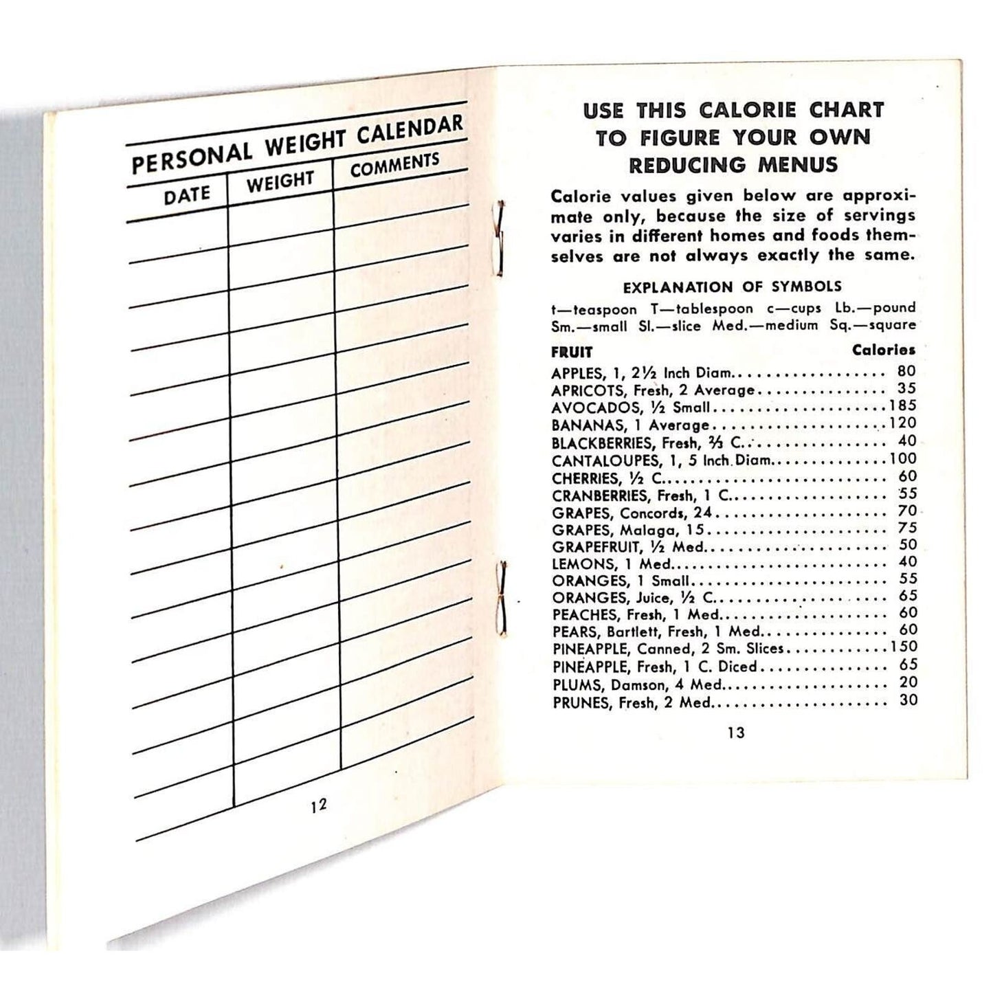 Roman Meal "Keep Slim...Keep Trim" Calorie Weight Control Booklet 24pp. Scarce